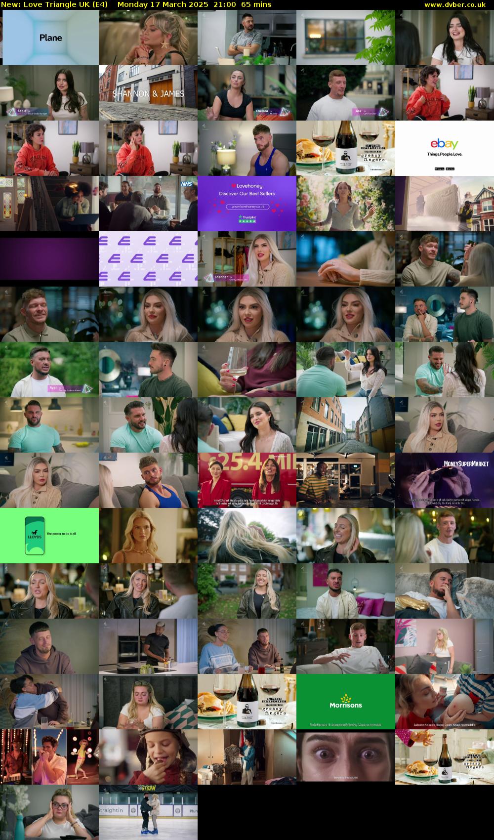 Love Triangle UK (E4) Monday 17 March 2025 21:00 - 22:05