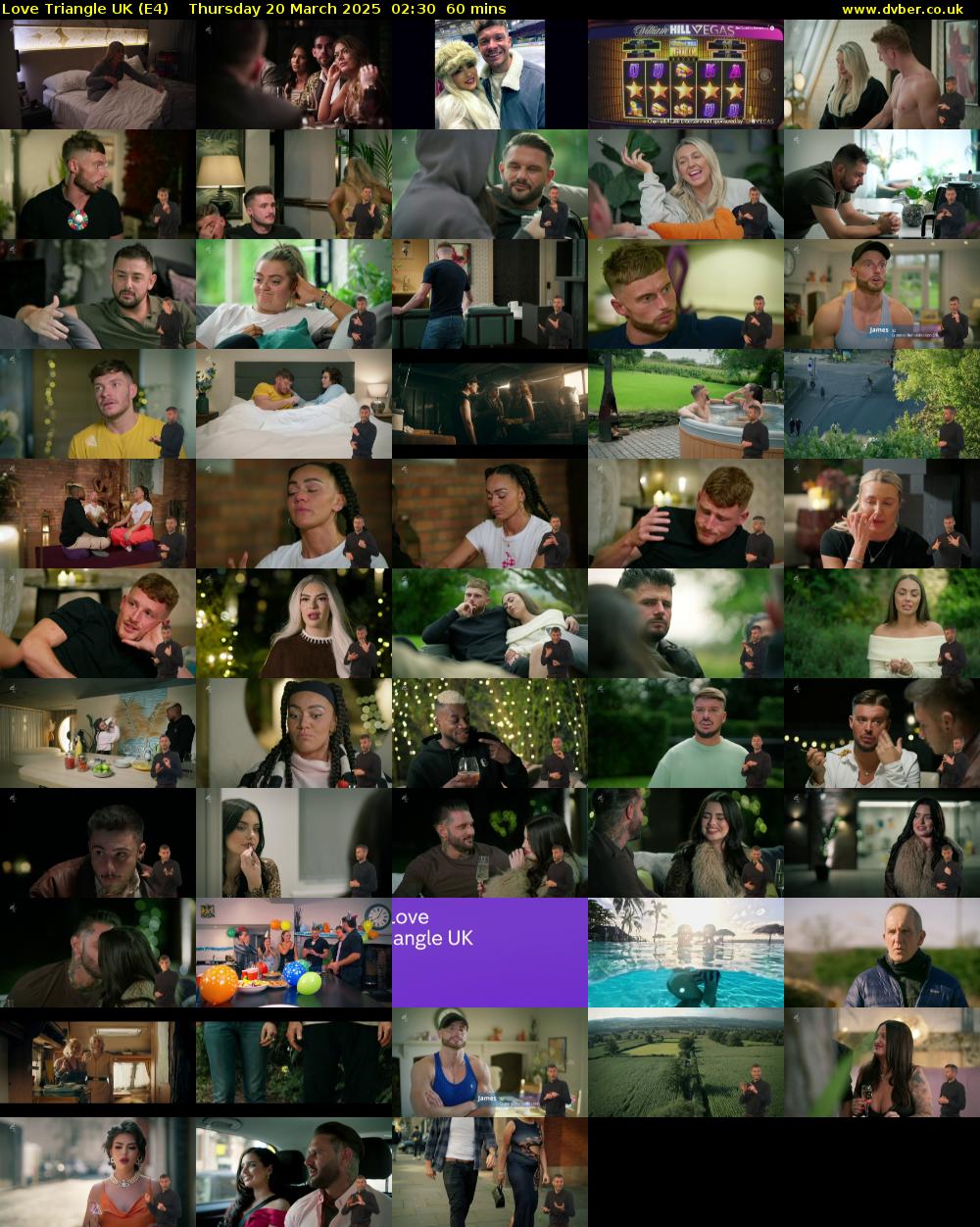 Love Triangle UK (E4) Thursday 20 March 2025 02:30 - 03:30