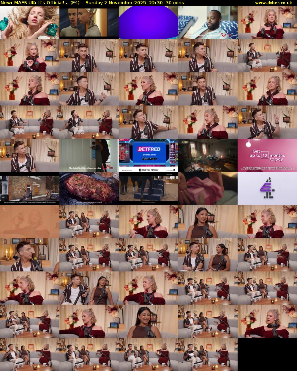 MAFS UK: It's Official!... (E4) Sunday 2 November 2025 22:30 - 23:00