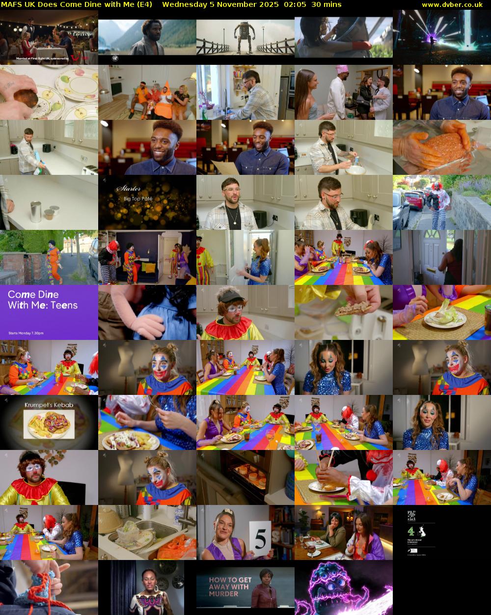 MAFS UK Does Come Dine with Me (E4) Wednesday 5 November 2025 02:05 - 02:35