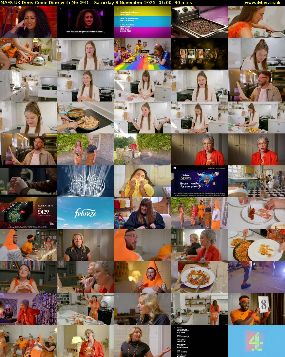 MAFS UK Does Come Dine with Me (E4) Saturday 8 November 2025 01:00 - 01:30