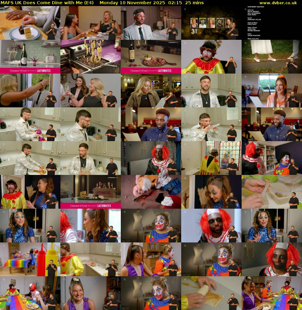 MAFS UK Does Come Dine with Me (E4) Monday 10 November 2025 02:15 - 02:40
