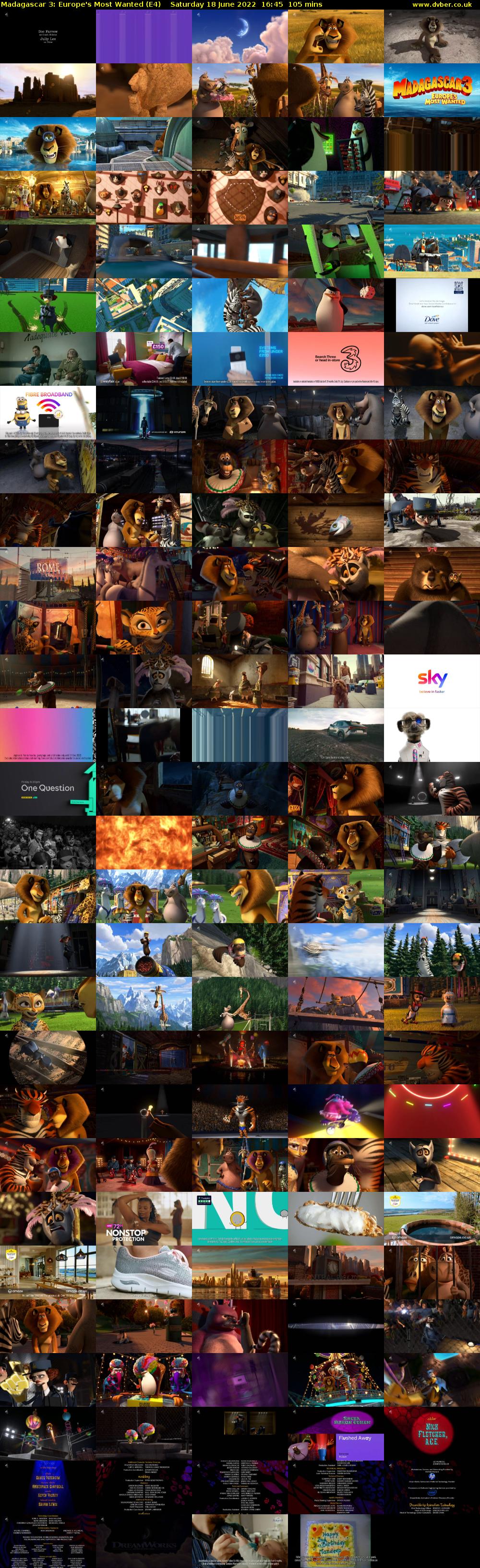 Madagascar 3: Europe's Most Wanted (E4) Saturday 18 June 2022 16:45 - 18:30