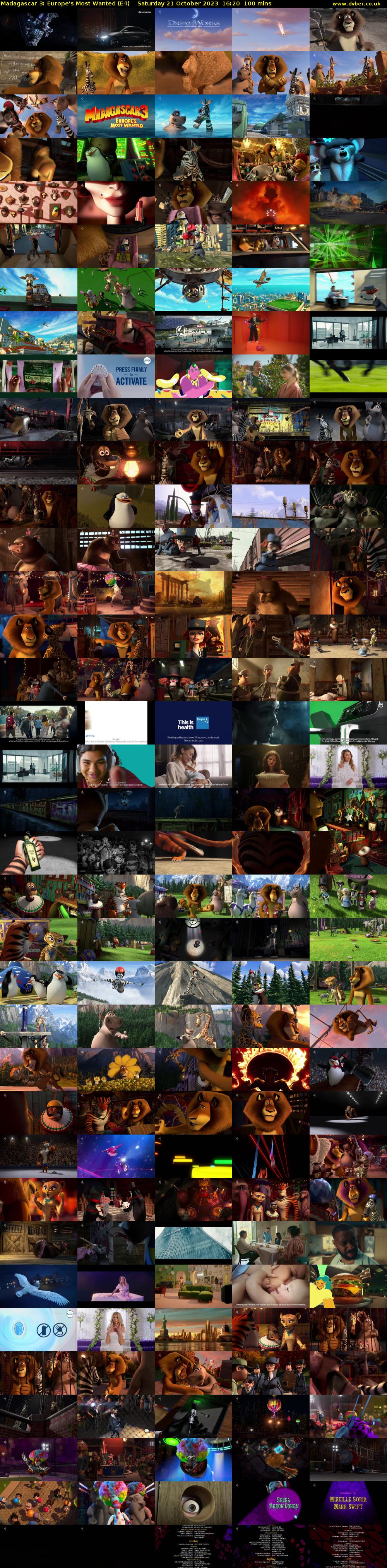 Madagascar 3: Europe's Most Wanted (E4) Saturday 21 October 2023 16:20 - 18:00