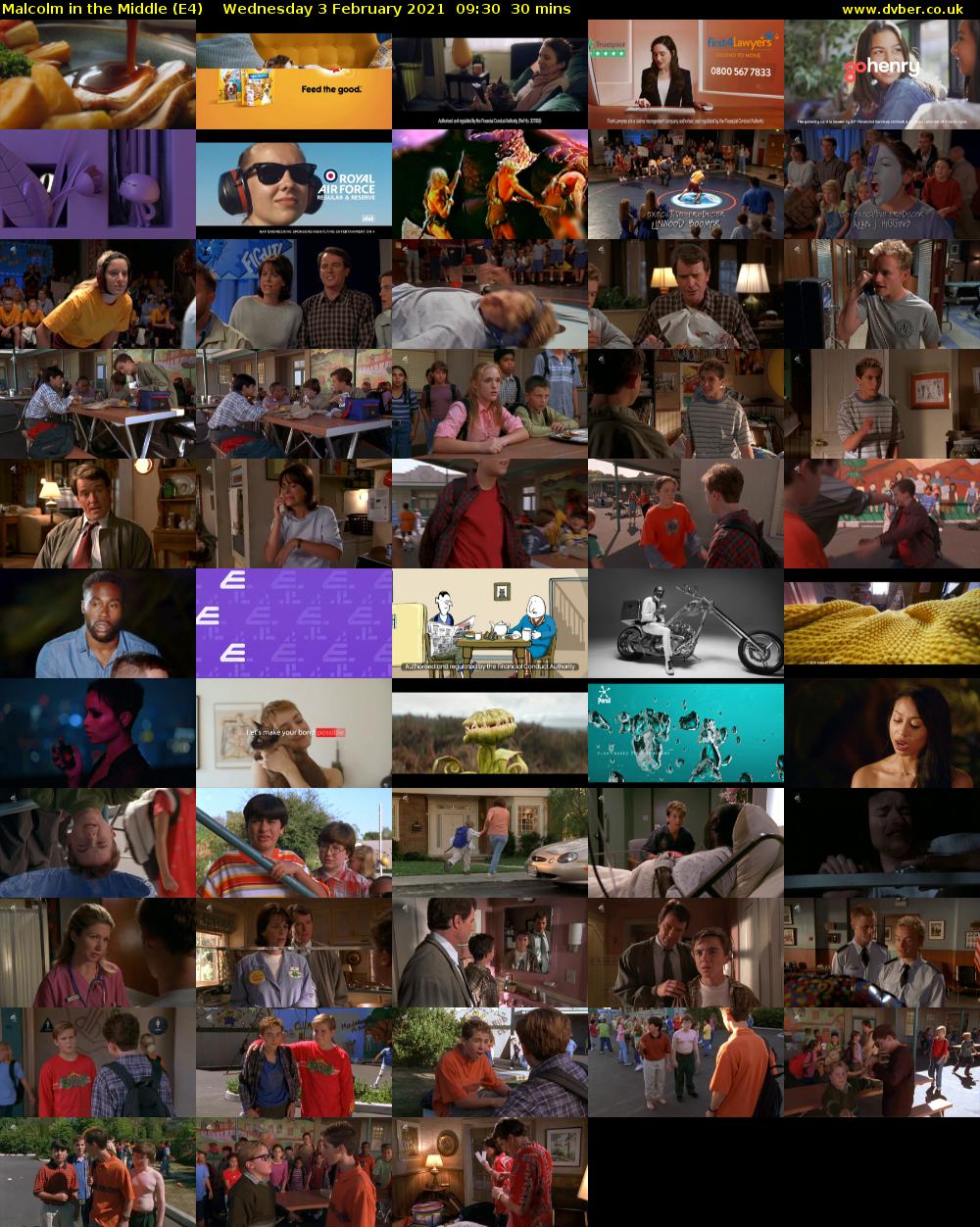 Malcolm in the Middle (E4) Wednesday 3 February 2021 09:30 - 10:00