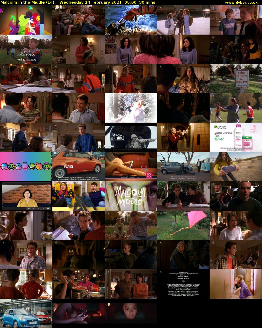 Malcolm in the Middle (E4) Wednesday 24 February 2021 09:00 - 09:30