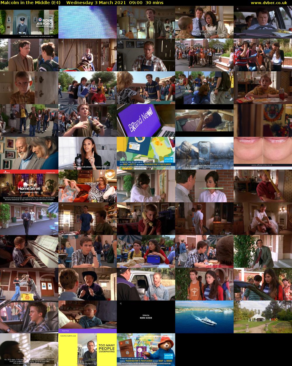 Malcolm in the Middle (E4) Wednesday 3 March 2021 09:00 - 09:30