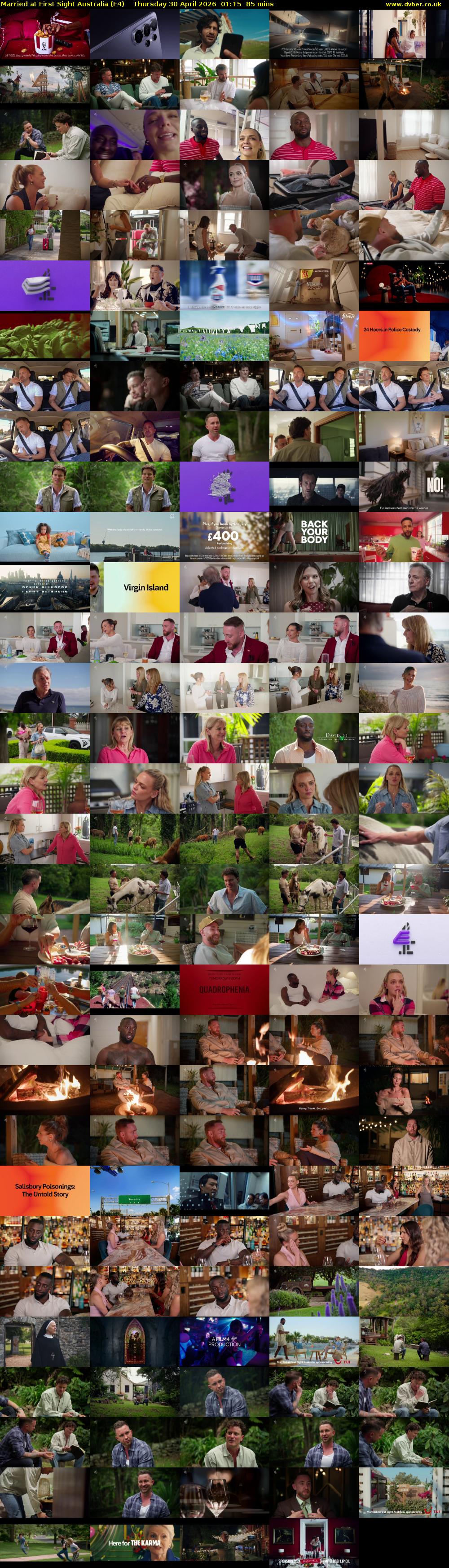 Married at First Sight Australia (E4) Thursday 30 April 2026 01:15 - 02:40