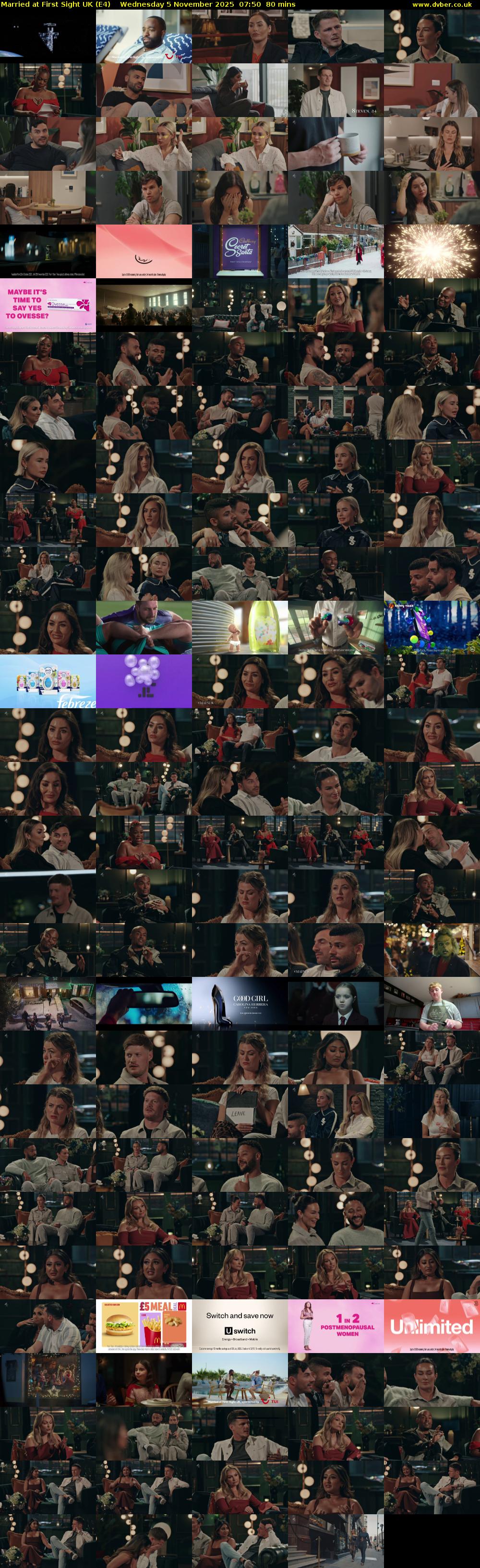 Married at First Sight UK (E4) Wednesday 5 November 2025 07:50 - 09:10