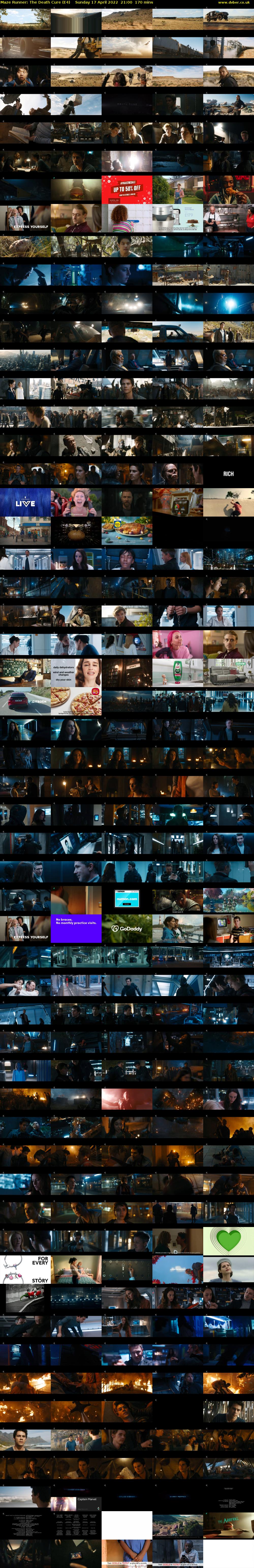 Maze Runner: The Death Cure (E4) Sunday 17 April 2022 21:00 - 23:50