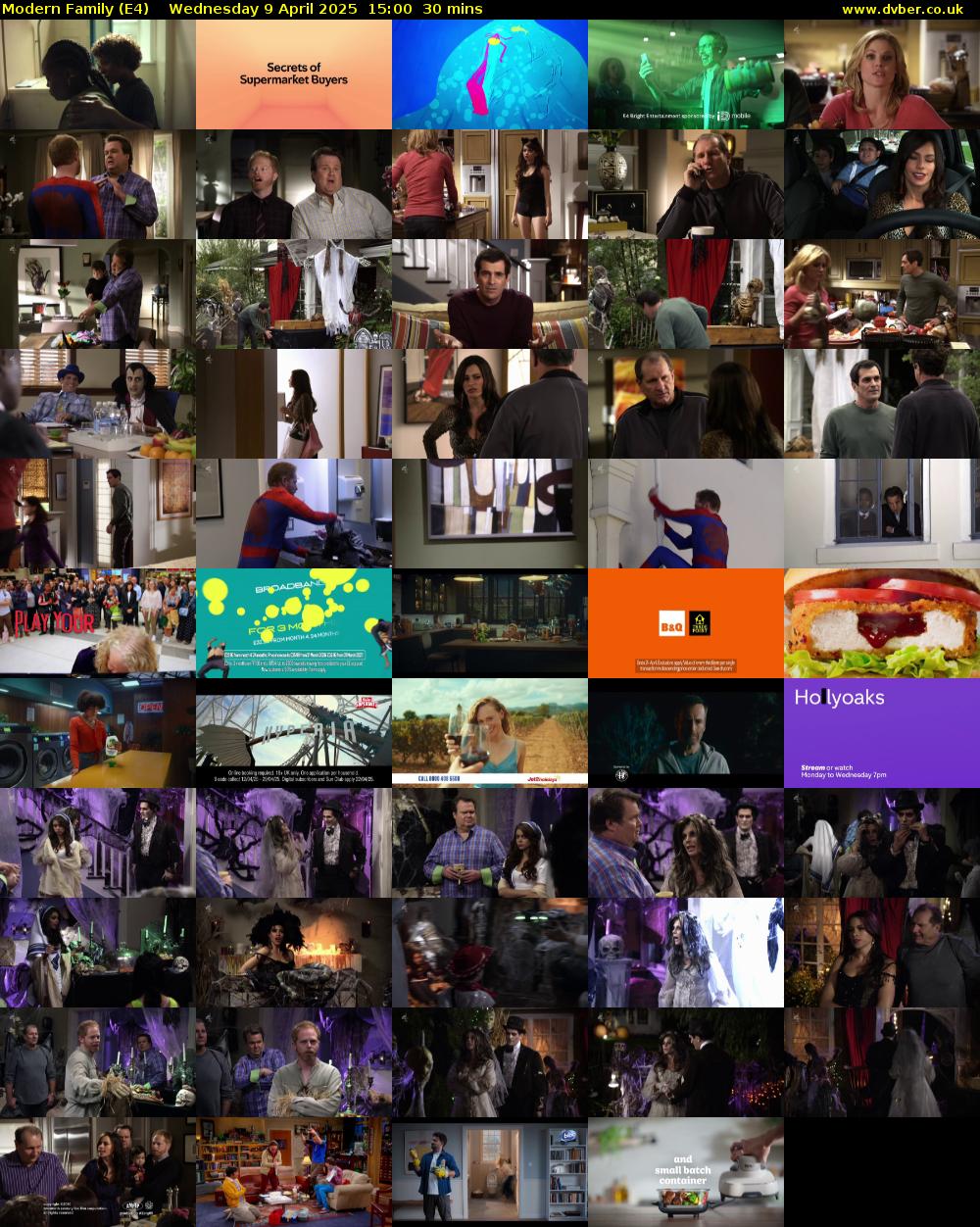 Modern Family (E4) Wednesday 9 April 2025 15:00 - 15:30