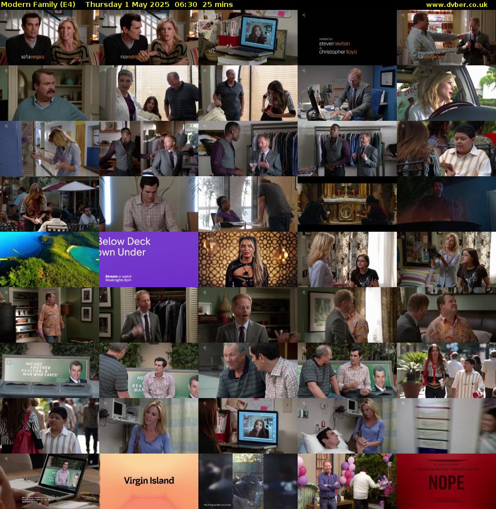 Modern Family (E4) Thursday 1 May 2025 06:30 - 06:55