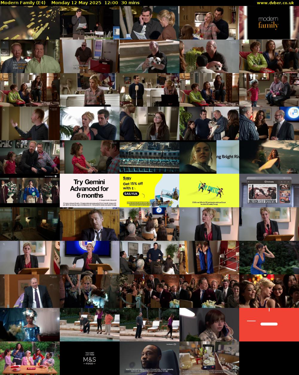 Modern Family (E4) Monday 12 May 2025 12:00 - 12:30