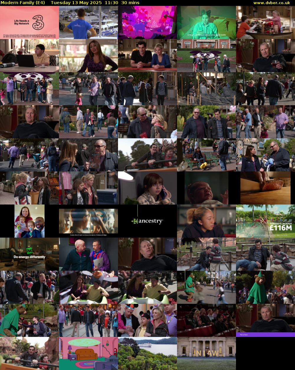 Modern Family (E4) Tuesday 13 May 2025 11:30 - 12:00