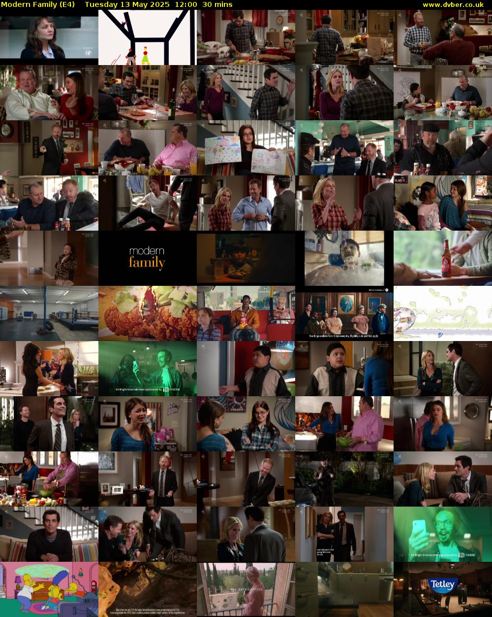 Modern Family (E4) Tuesday 13 May 2025 12:00 - 12:30