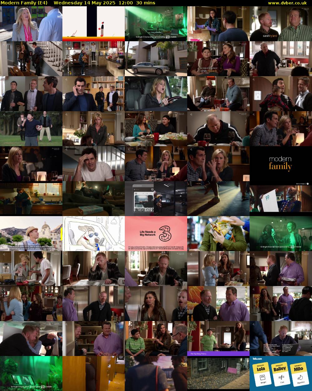 Modern Family (E4) Wednesday 14 May 2025 12:00 - 12:30