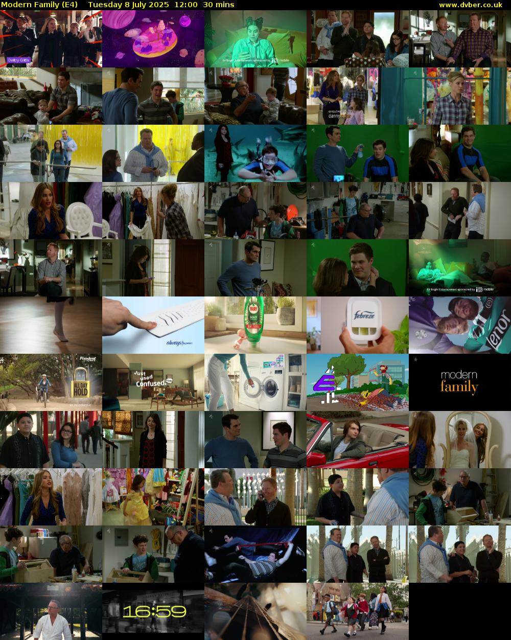 Modern Family (E4) Tuesday 8 July 2025 12:00 - 12:30