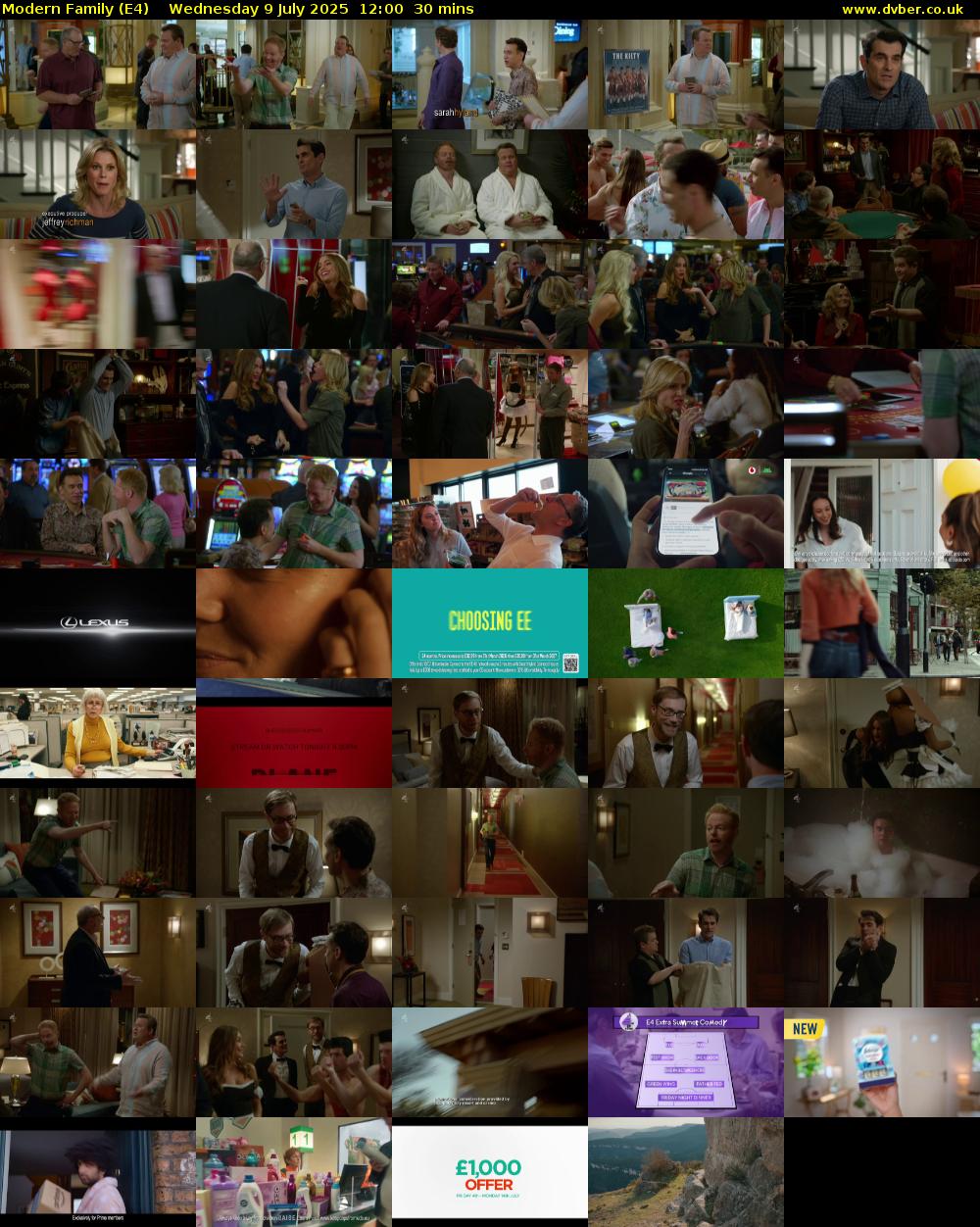 Modern Family (E4) Wednesday 9 July 2025 12:00 - 12:30