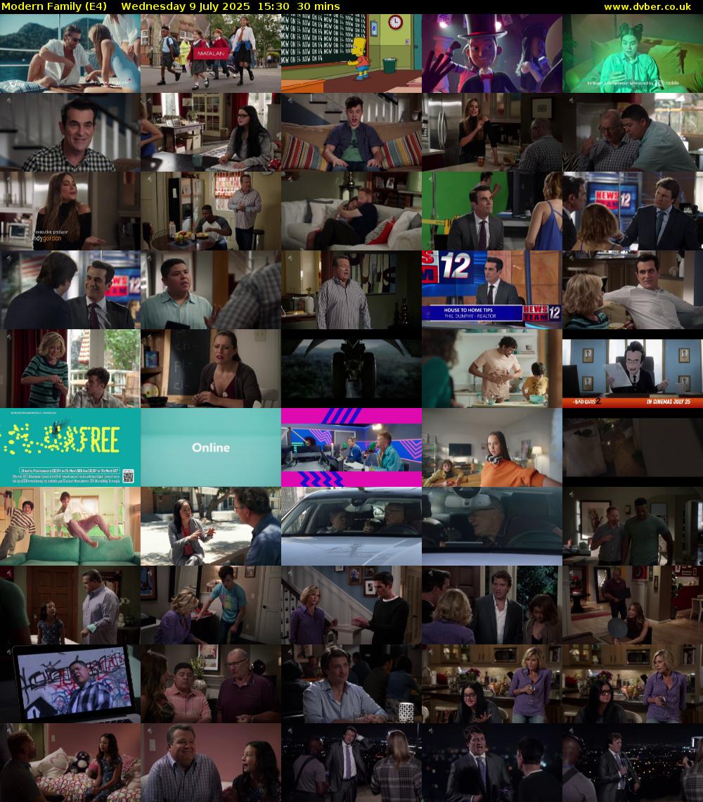 Modern Family (E4) Wednesday 9 July 2025 15:30 - 16:00