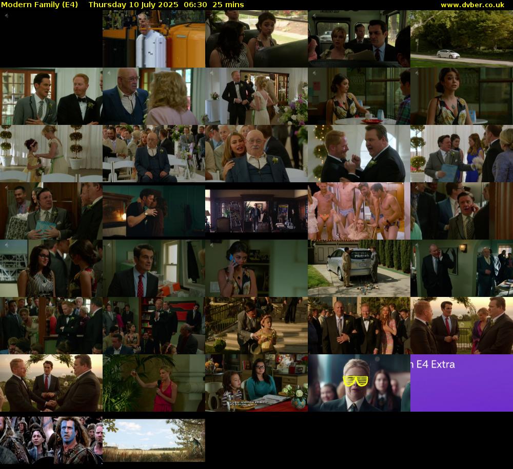 Modern Family (E4) Thursday 10 July 2025 06:30 - 06:55
