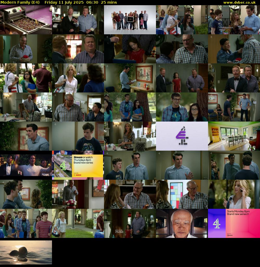 Modern Family (E4) Friday 11 July 2025 06:30 - 06:55
