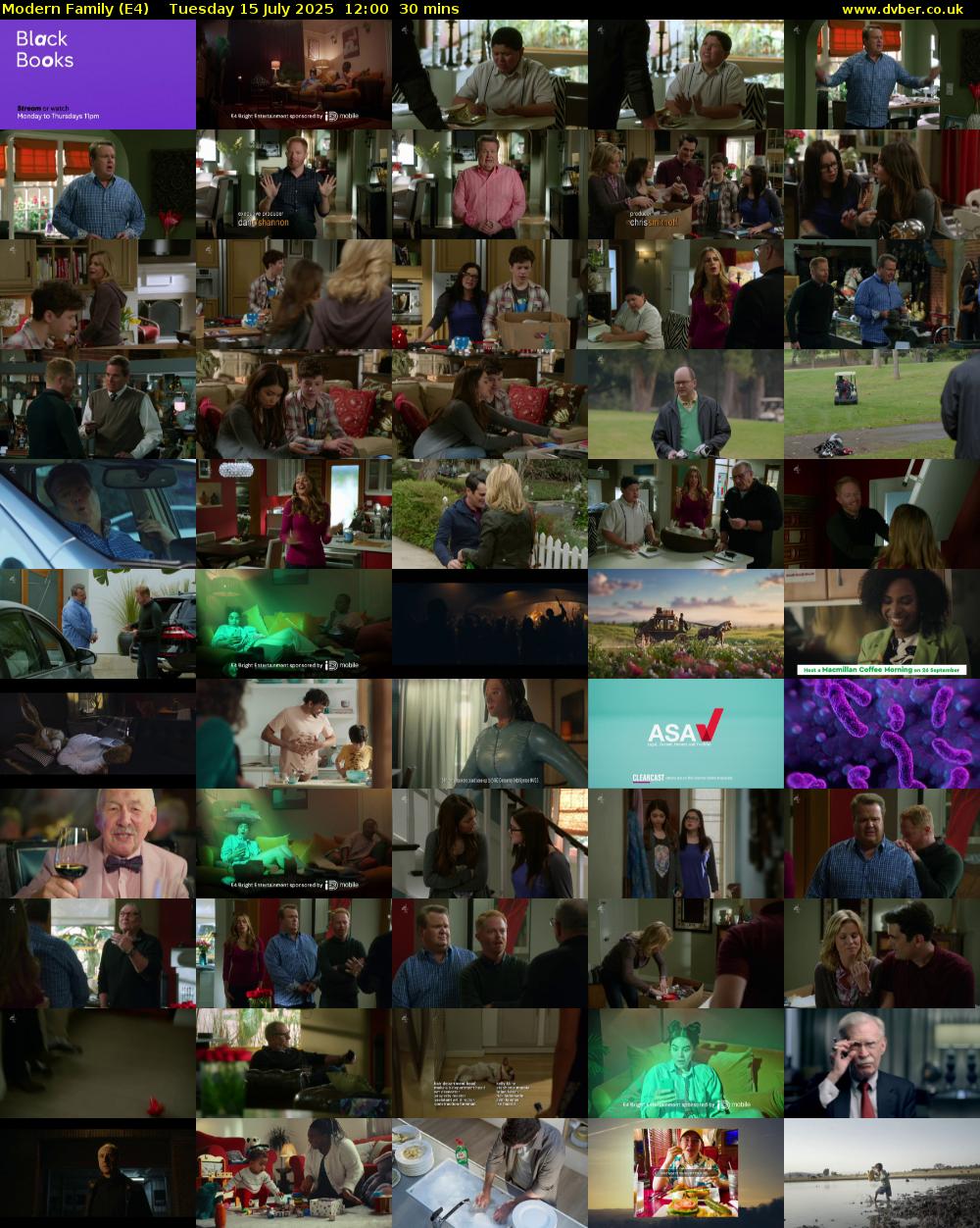 Modern Family (E4) Tuesday 15 July 2025 12:00 - 12:30