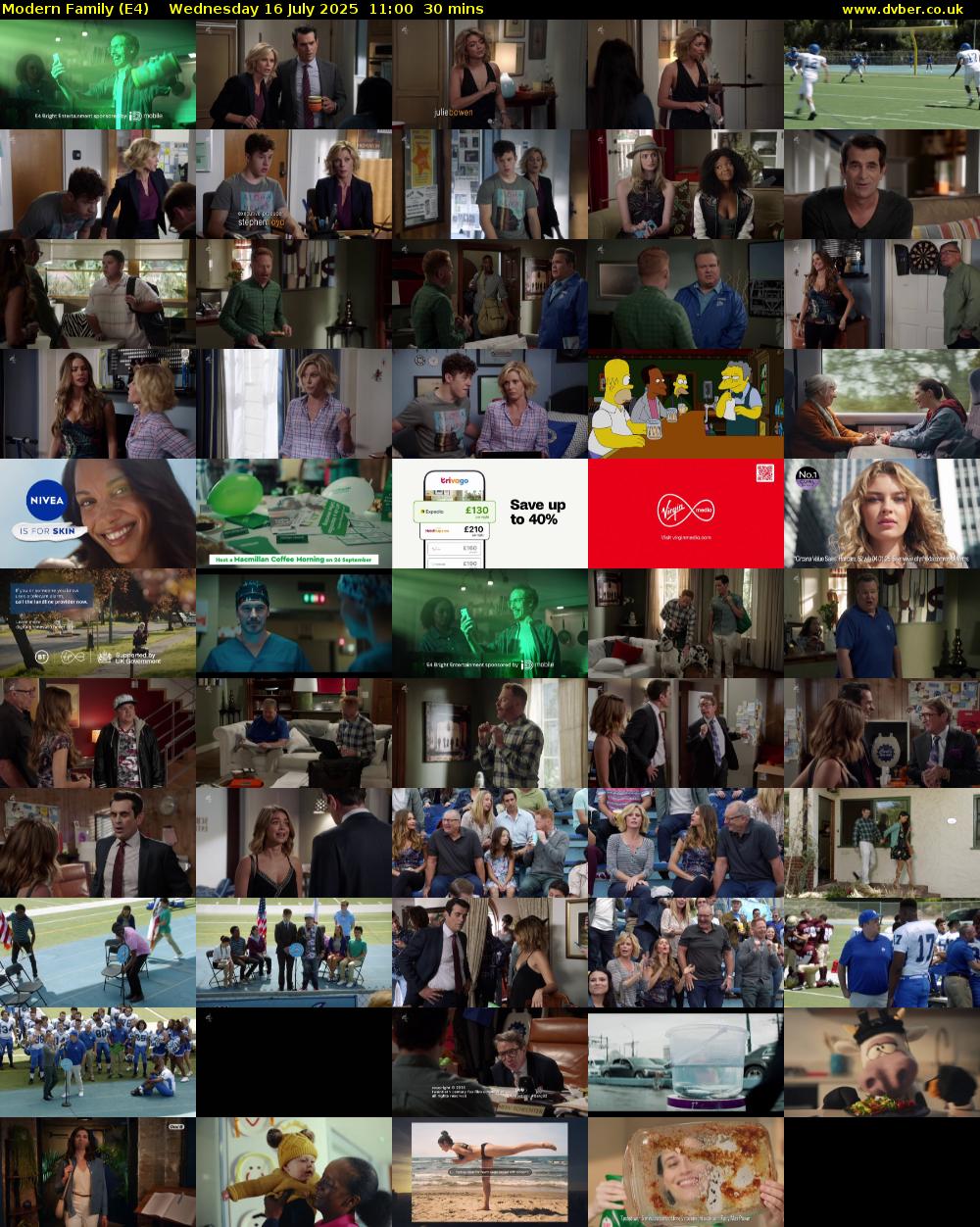 Modern Family (E4) Wednesday 16 July 2025 11:00 - 11:30