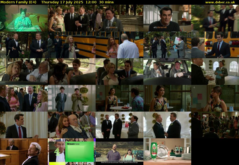 Modern Family (E4) Thursday 17 July 2025 12:00 - 12:30