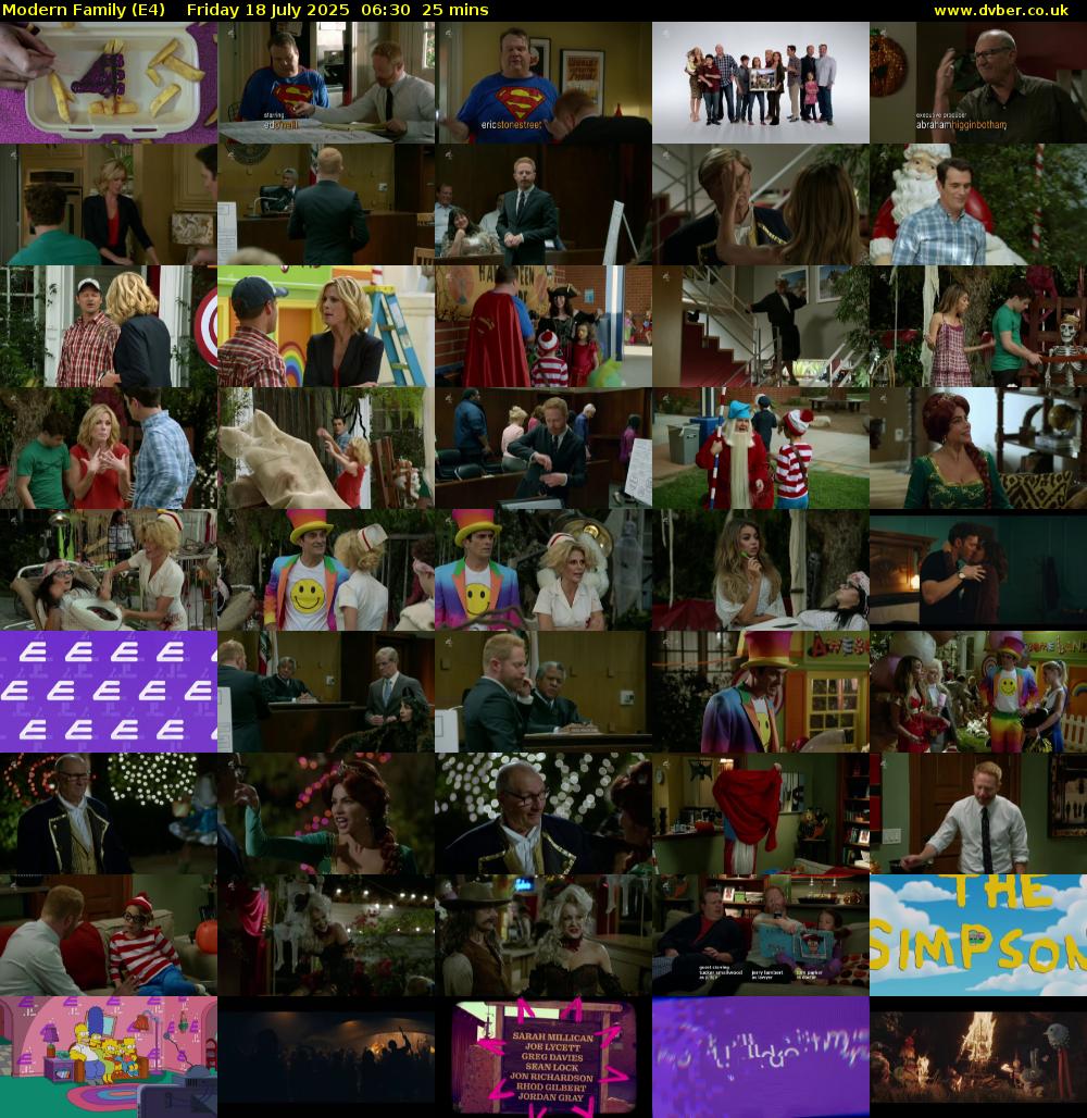 Modern Family (E4) Friday 18 July 2025 06:30 - 06:55