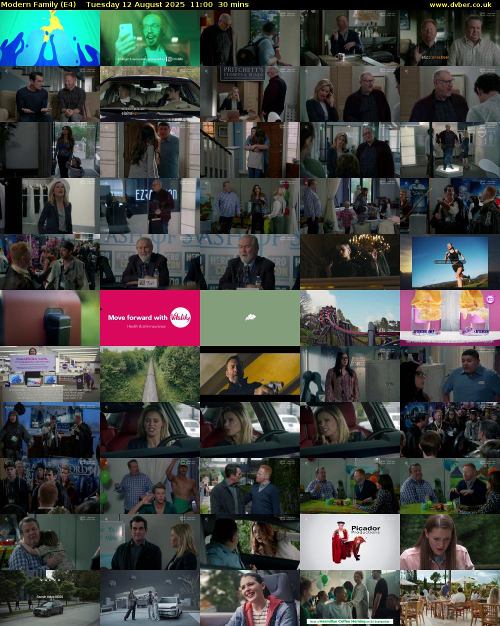 Modern Family (E4) Tuesday 12 August 2025 11:00 - 11:30