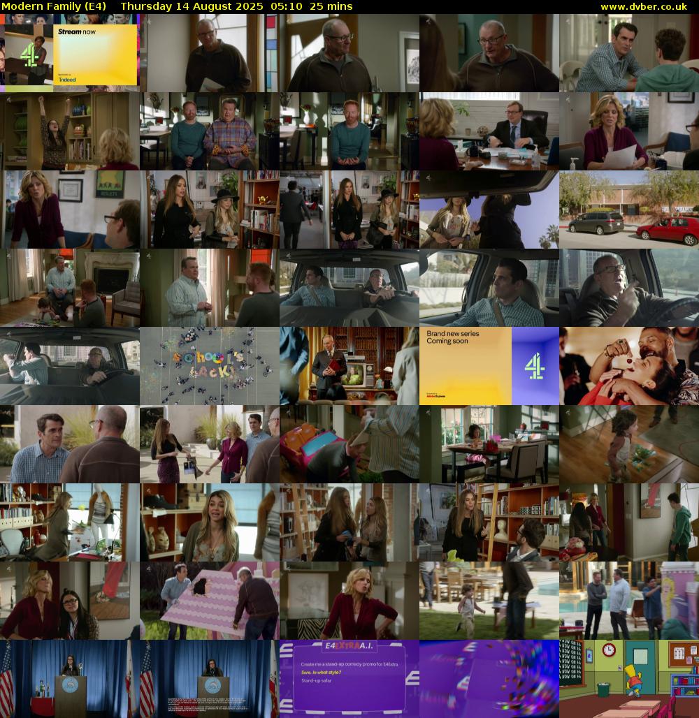 Modern Family (E4) Thursday 14 August 2025 05:10 - 05:35