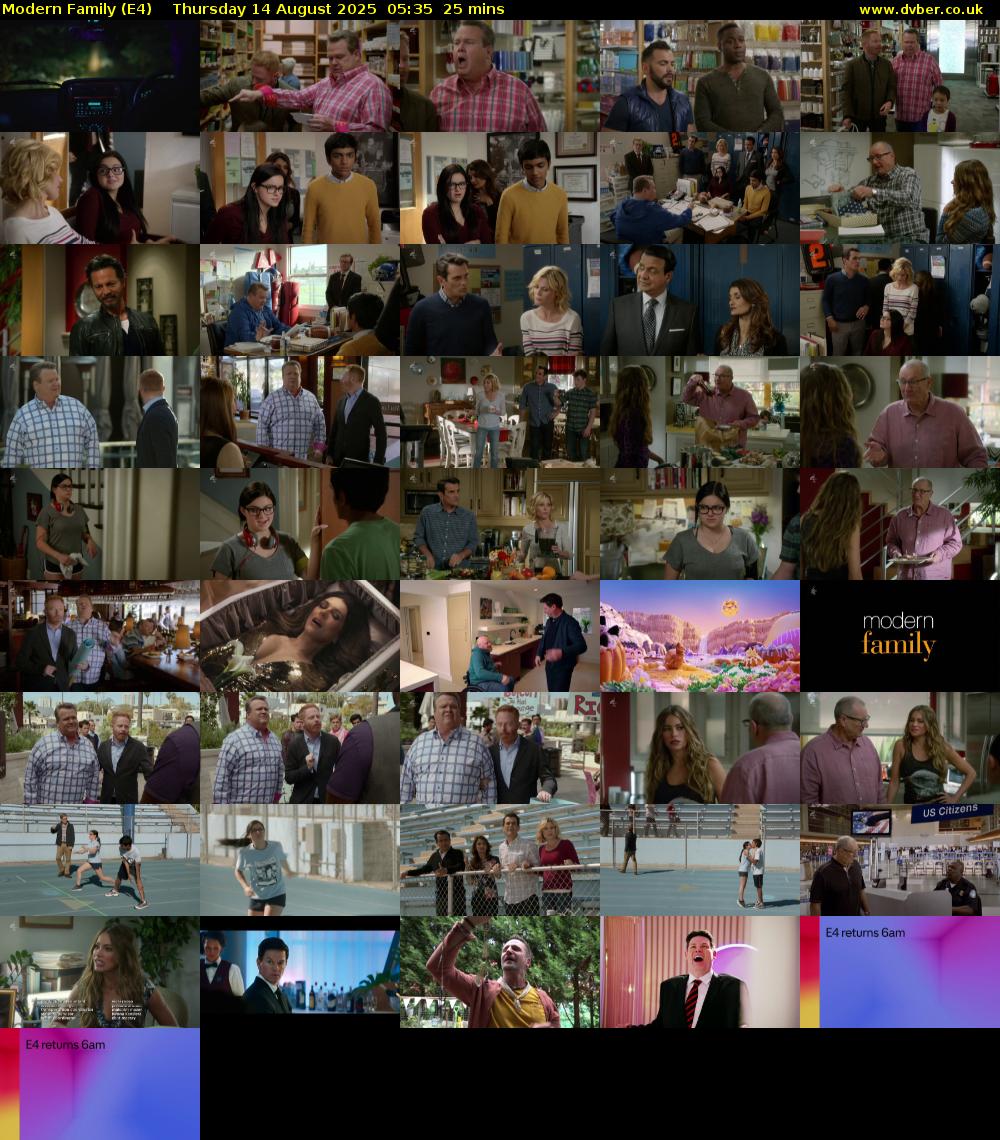 Modern Family (E4) Thursday 14 August 2025 05:35 - 06:00