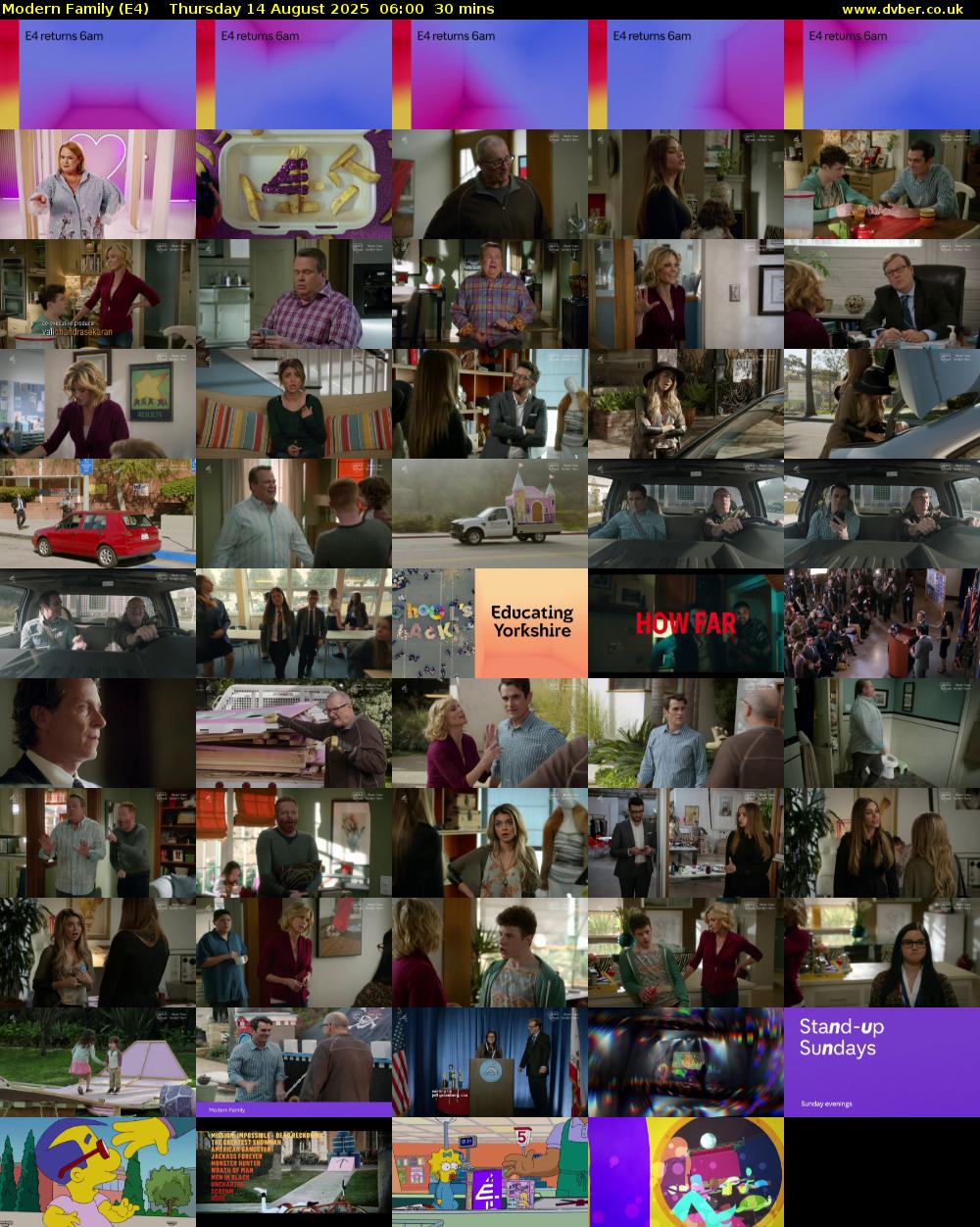 Modern Family (E4) Thursday 14 August 2025 06:00 - 06:30