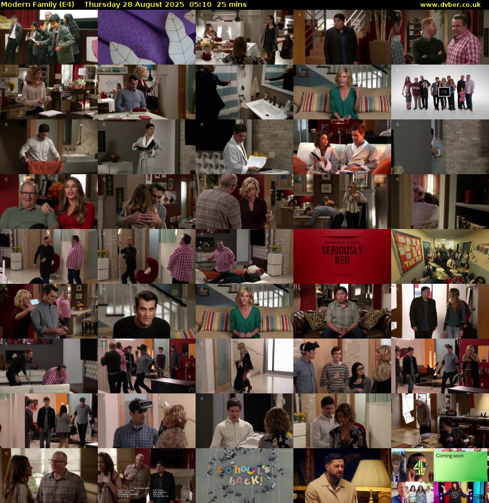 Modern Family (E4) Thursday 28 August 2025 05:10 - 05:35