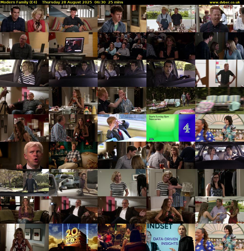Modern Family (E4) Thursday 28 August 2025 06:30 - 06:55