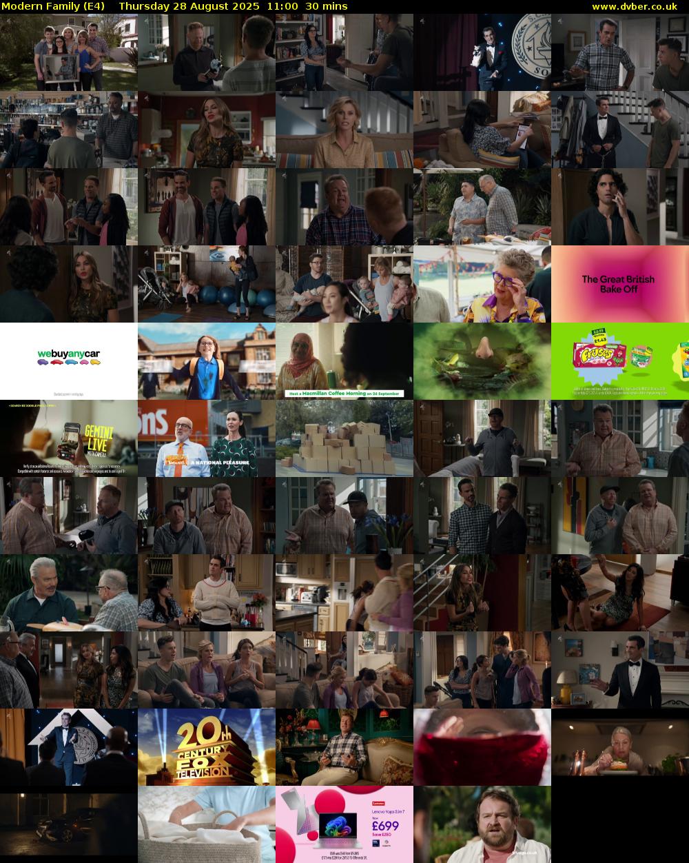 Modern Family (E4) Thursday 28 August 2025 11:00 - 11:30