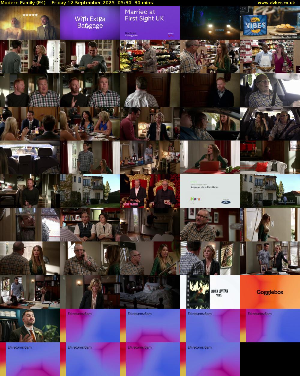 Modern Family (E4) Friday 12 September 2025 05:30 - 06:00
