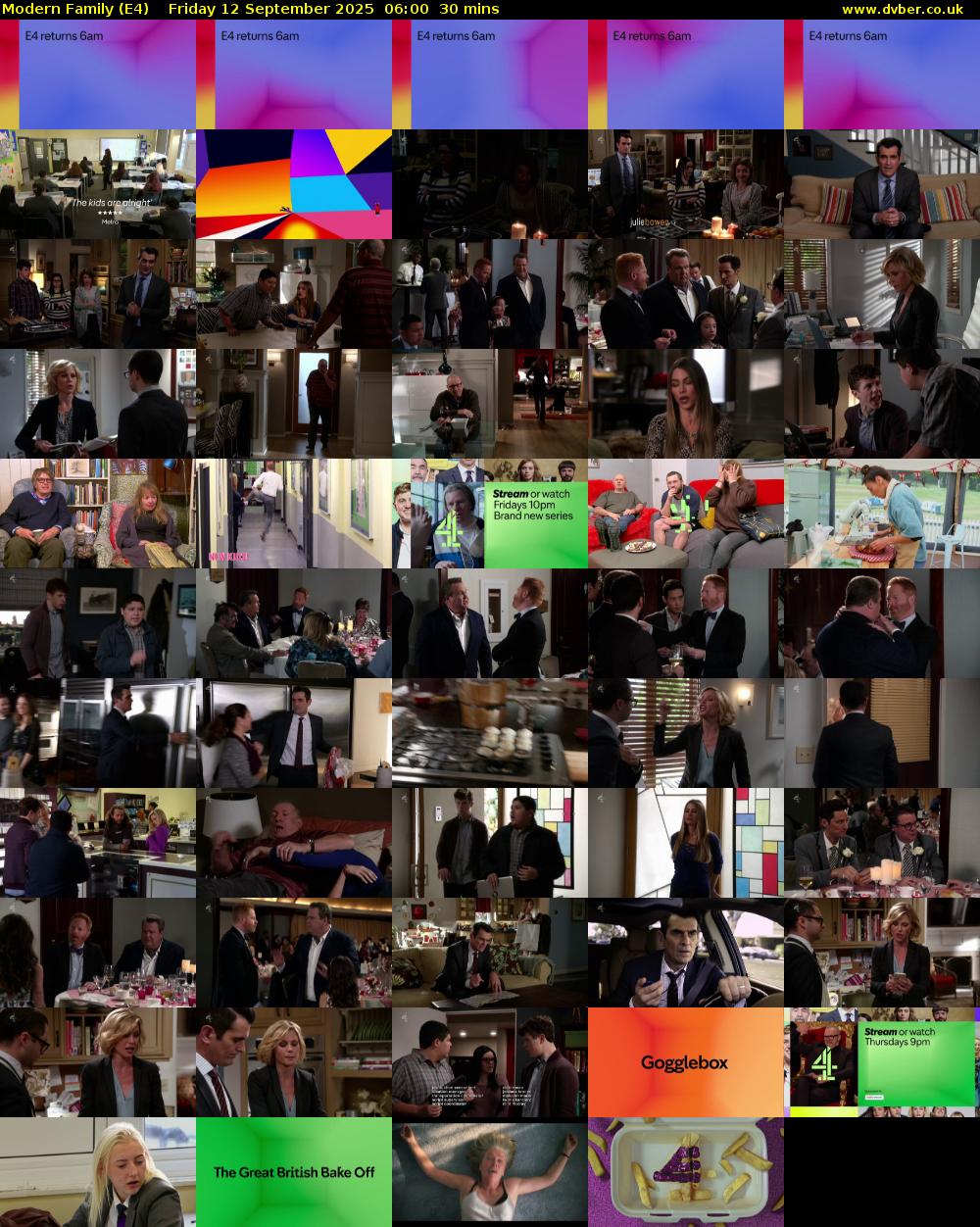 Modern Family (E4) Friday 12 September 2025 06:00 - 06:30