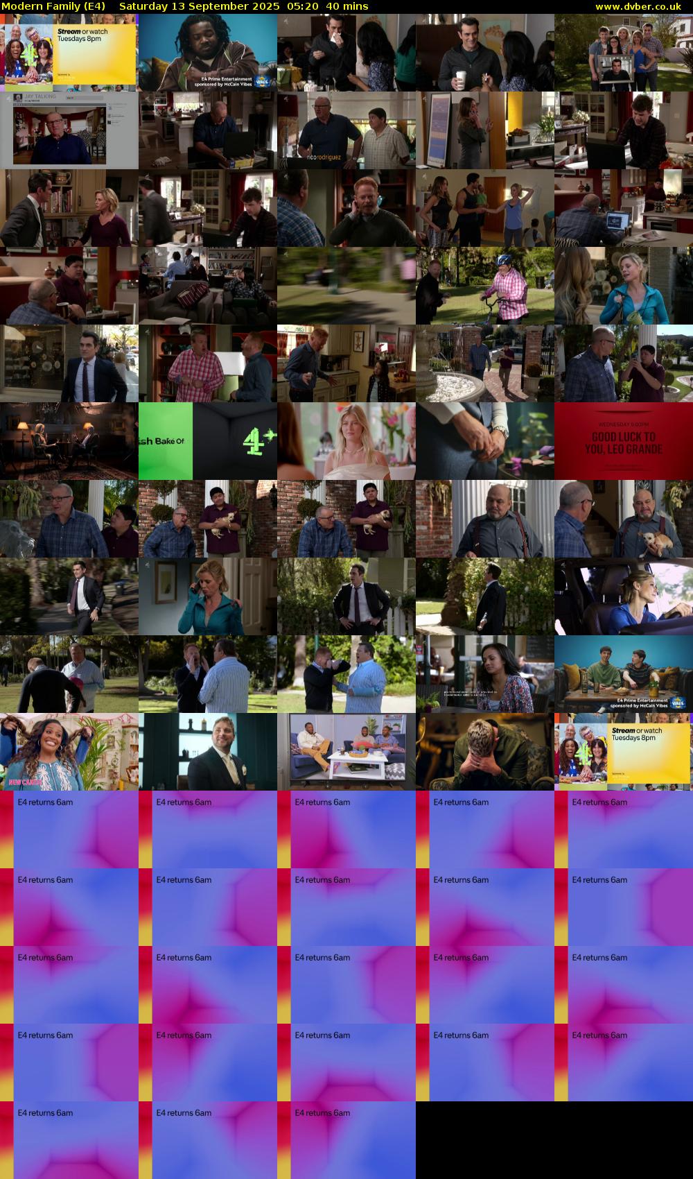 Modern Family (E4) Saturday 13 September 2025 05:20 - 06:00