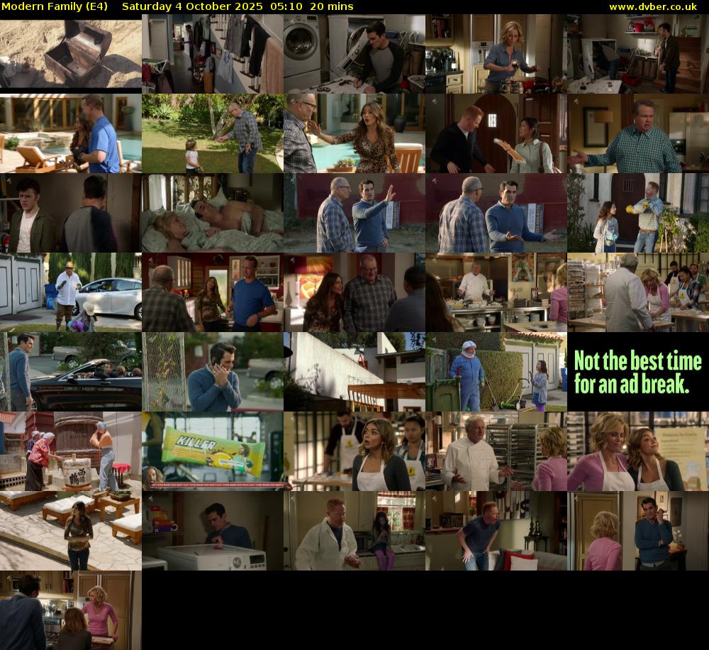 Modern Family (E4) Saturday 4 October 2025 05:10 - 05:30