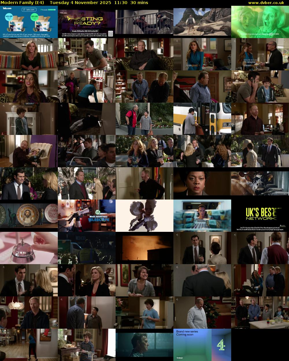 Modern Family (E4) Tuesday 4 November 2025 11:30 - 12:00