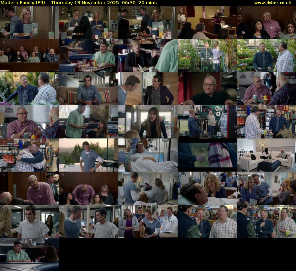 Modern Family (E4) Thursday 13 November 2025 06:30 - 06:50