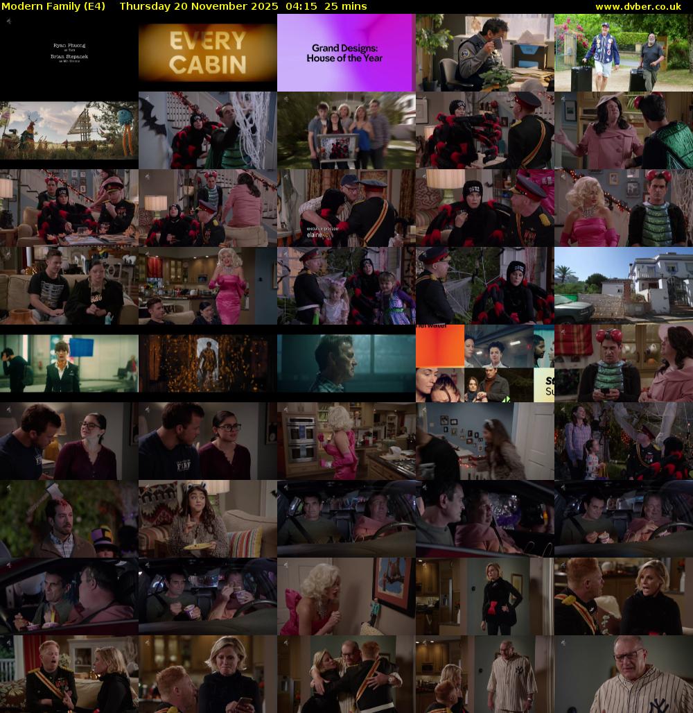 Modern Family (E4) Thursday 20 November 2025 04:15 - 04:40