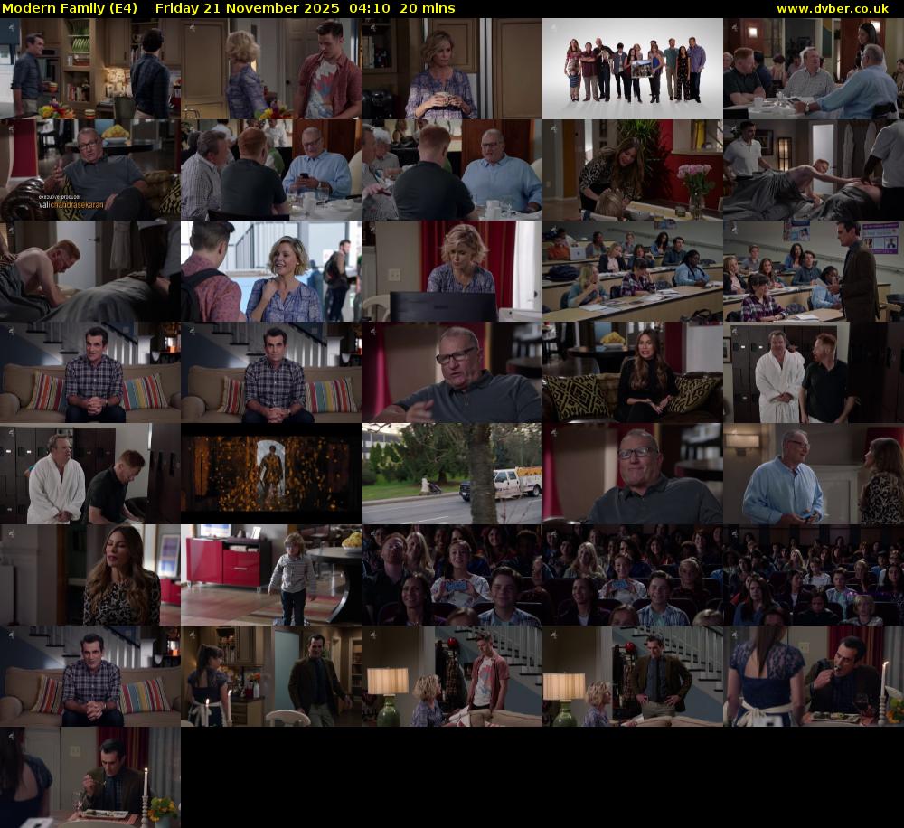 Modern Family (E4) Friday 21 November 2025 04:10 - 04:30
