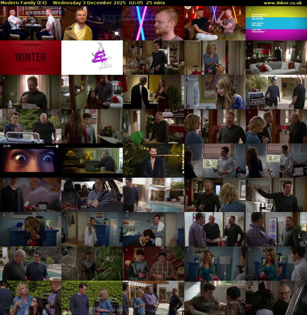 Modern Family (E4) Wednesday 3 December 2025 02:05 - 02:30