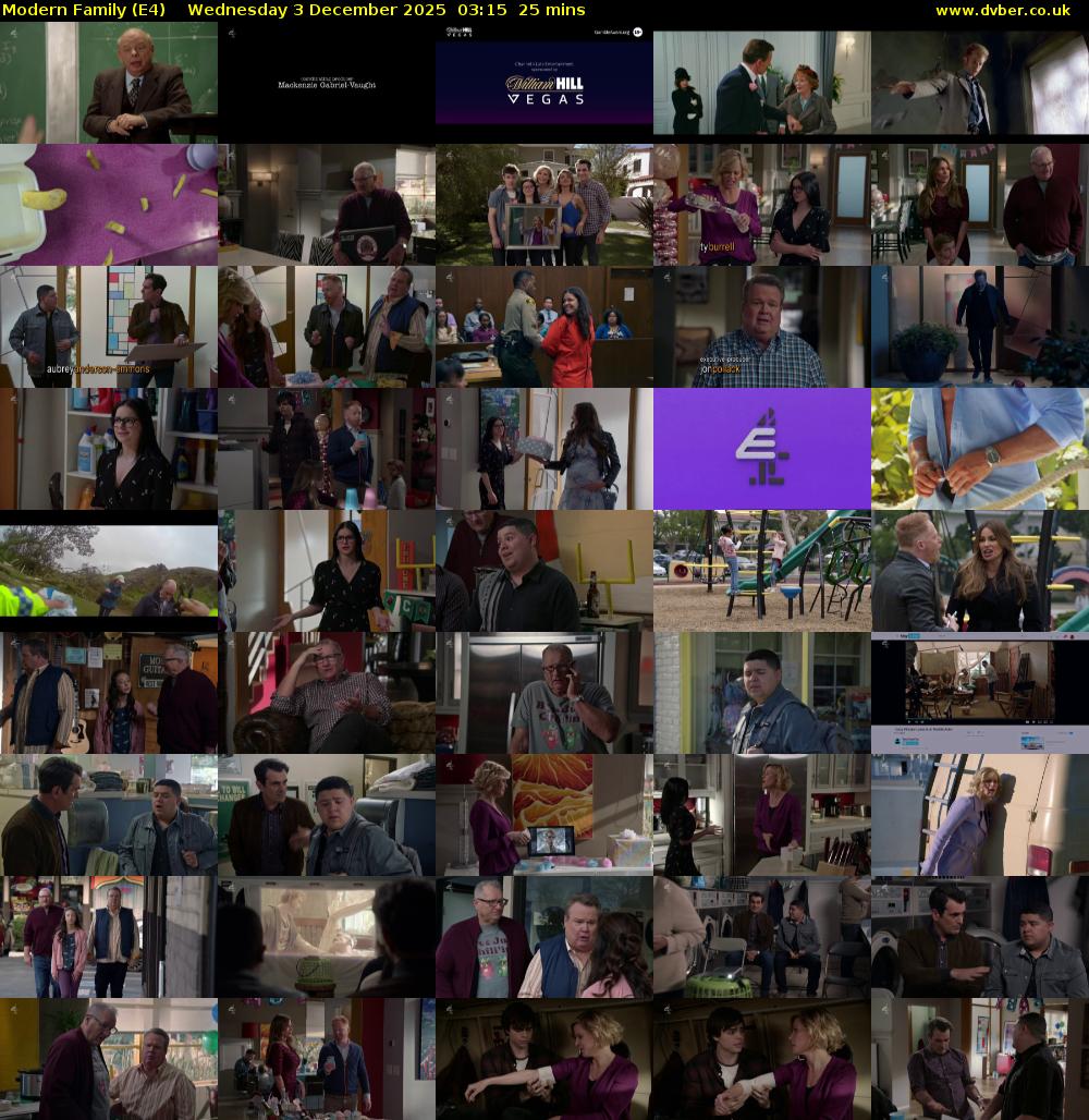 Modern Family (E4) Wednesday 3 December 2025 03:15 - 03:40
