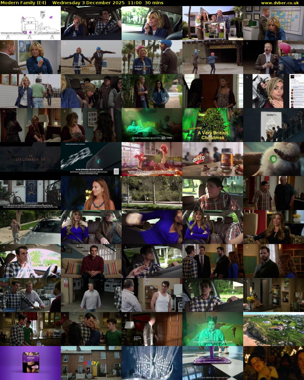 Modern Family (E4) Wednesday 3 December 2025 11:00 - 11:30