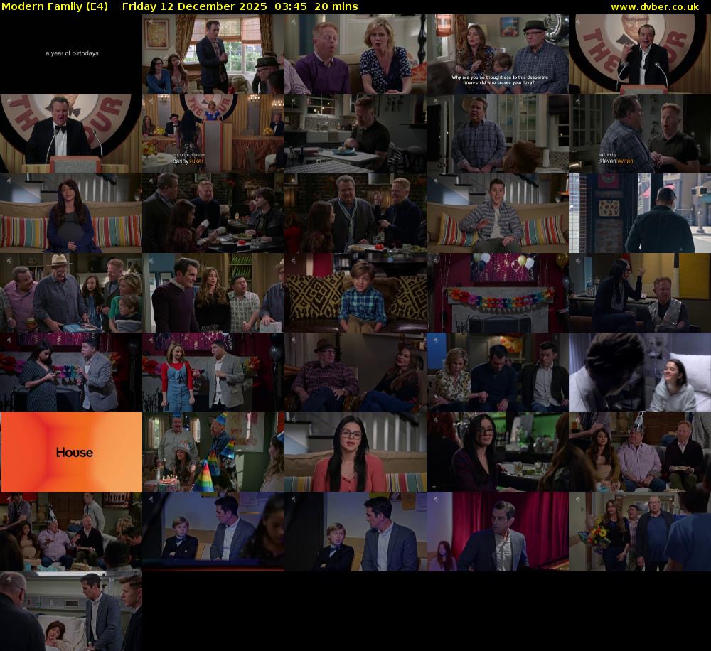 Modern Family (E4) Friday 12 December 2025 03:45 - 04:05