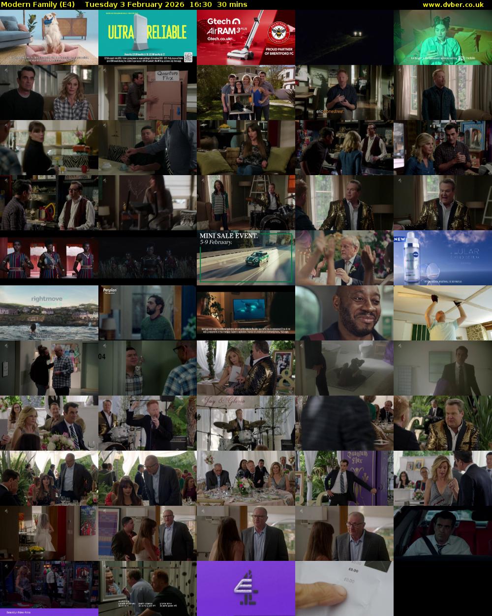 Modern Family (E4) Tuesday 3 February 2026 16:30 - 17:00