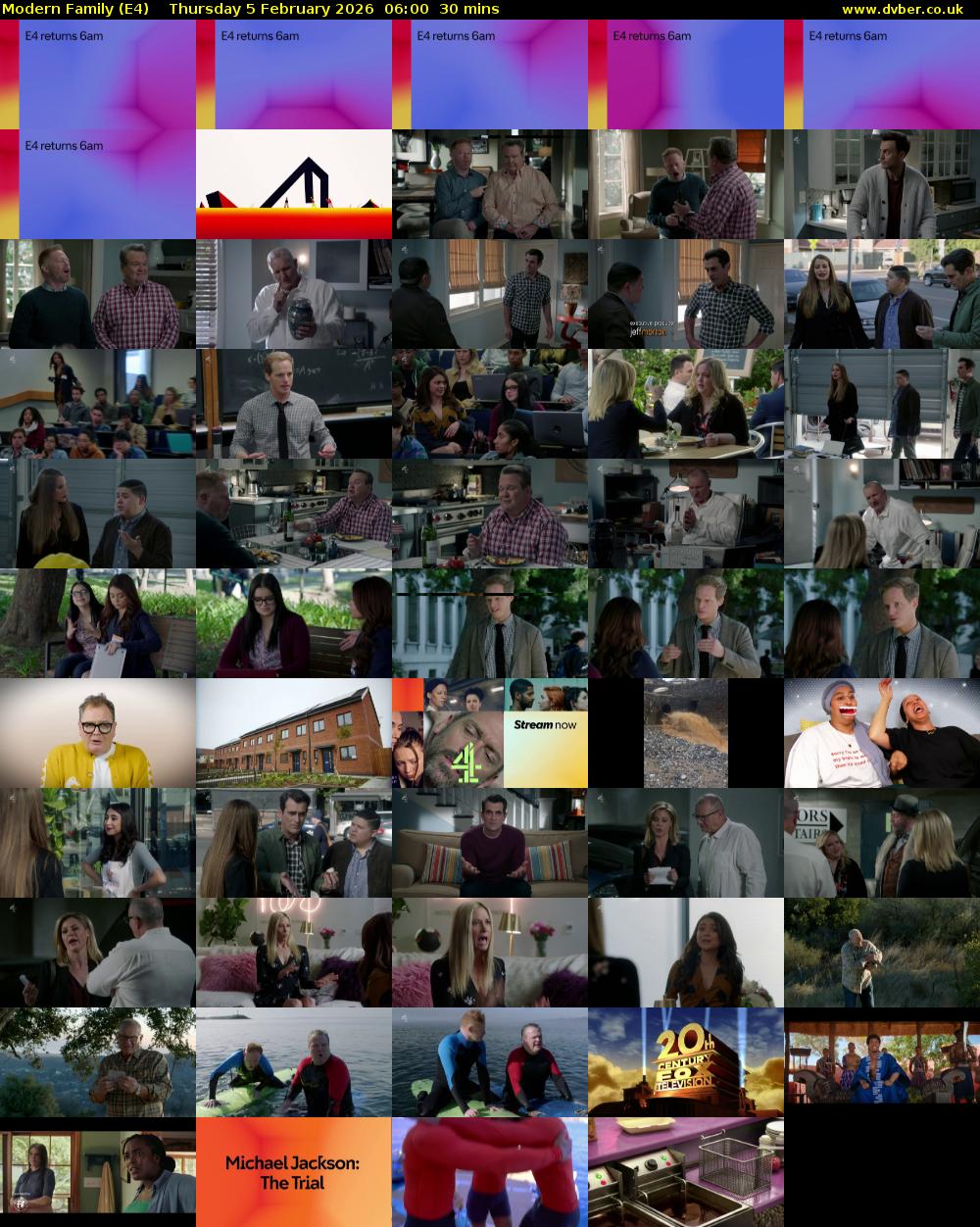 Modern Family (E4) Thursday 5 February 2026 06:00 - 06:30